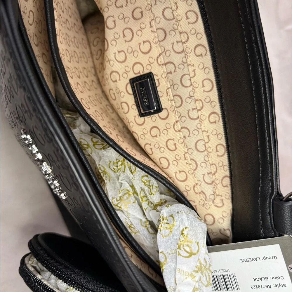 GUESS Black Patterned Tote - Picture 5 of 13